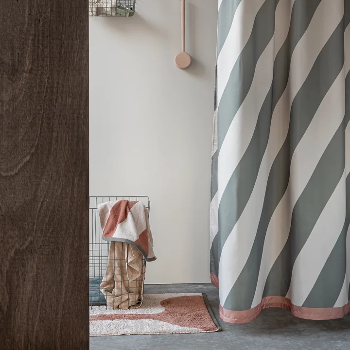 Mette Ditmer - Diagonal Shower curtain, 150 x 200 cm, dark olive