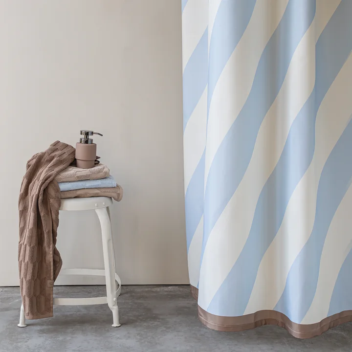 Mette Ditmer - Diagonal Shower curtain, 150 x 200 cm, light blue