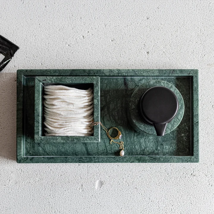Mette Ditmer - Marble Tray, 16 x 31 cm, dark forest