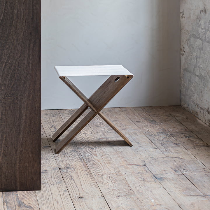 Mette Ditmer - Roots folding stool, dark oiled oak veneer / canvas