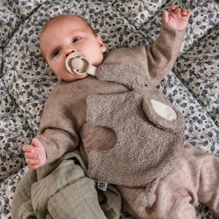 Sebra - Cuddle cloth and pacifier holder, elephant, gray