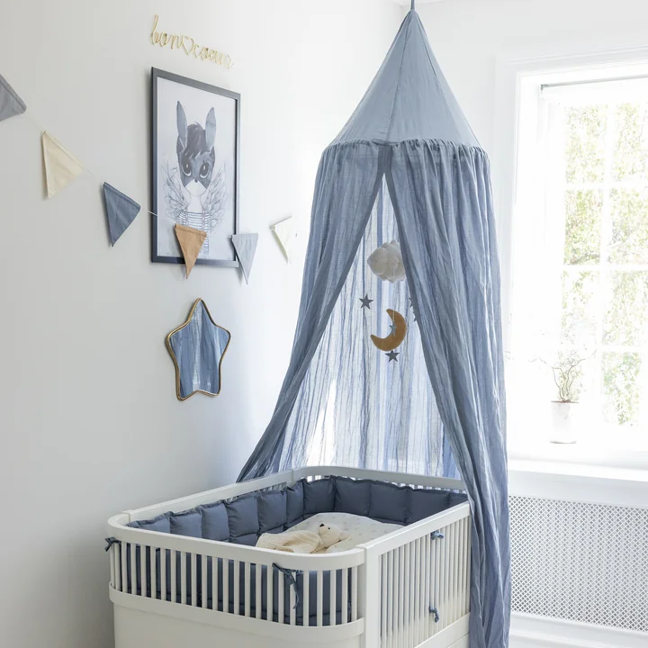 Sebra - Pennant garland, double-sided, L 250 cm, forrest lake blue