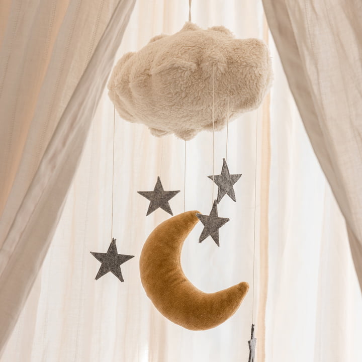 Sebra - Baby Mobile Moon & Stars, beige