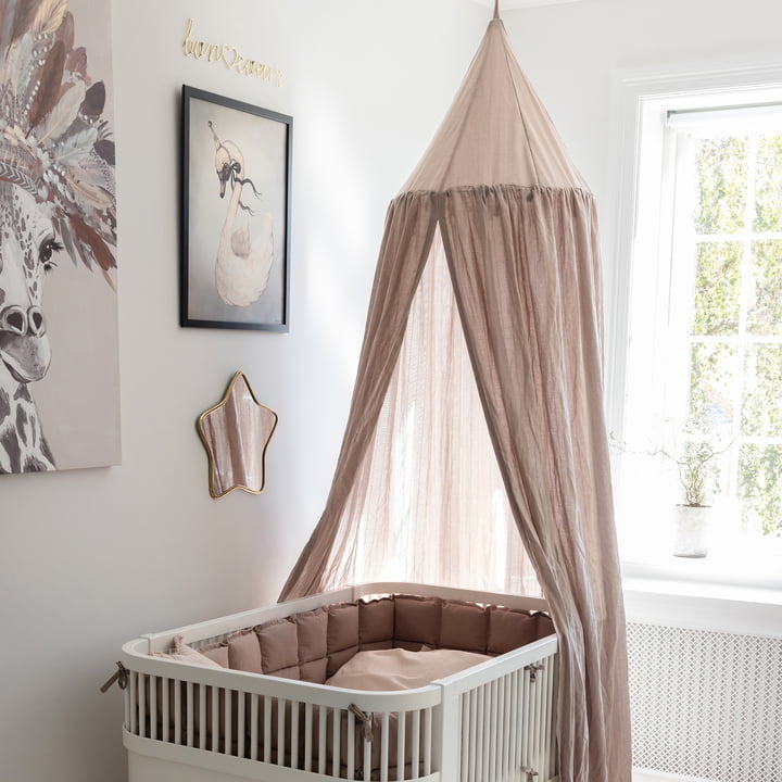 Sebra - Bed canopy, Dobby Wave, jetty beige