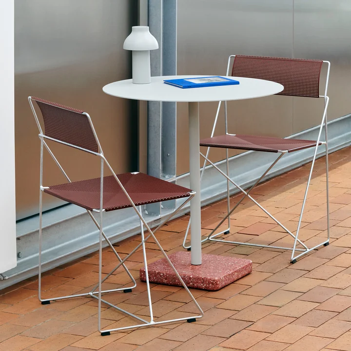 HAY - X-Line Chair, outdoor, hot-dip galvanized / iron red