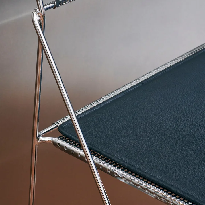 HAY - X-Line Chair, indoor, chrome-plated / chrome-plated with seat cushion