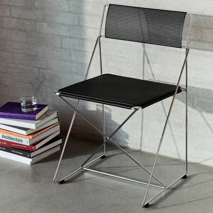 HAY - X-Line Seat cushion, indoor, black (Scozia leather)