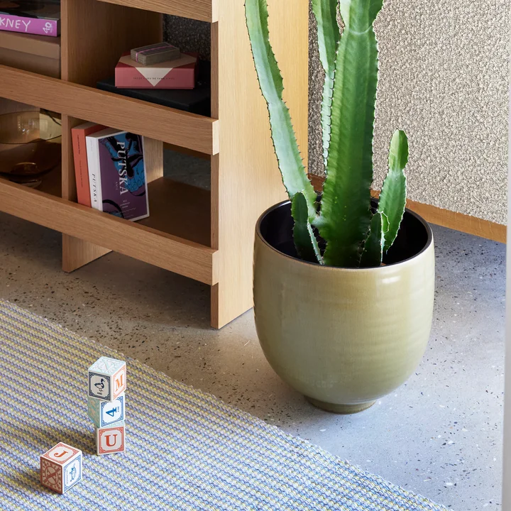 Hübsch Interior - Yuka ceramic pots, green (set of 2)