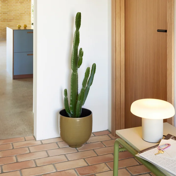 Hübsch Interior - Yuka ceramic pots, green (set of 2)