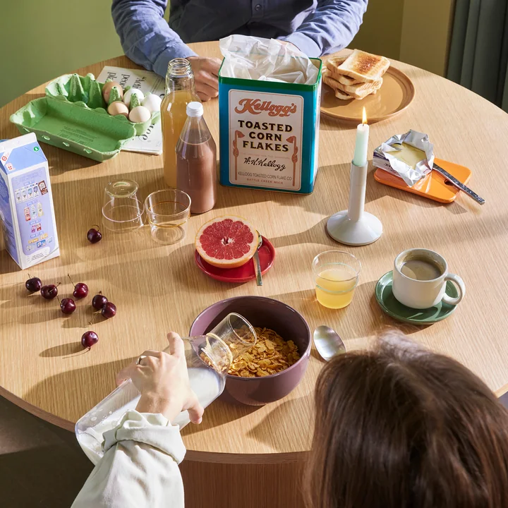 Hübsch Interior - Straight dining table, Ø 120 cm, oak
