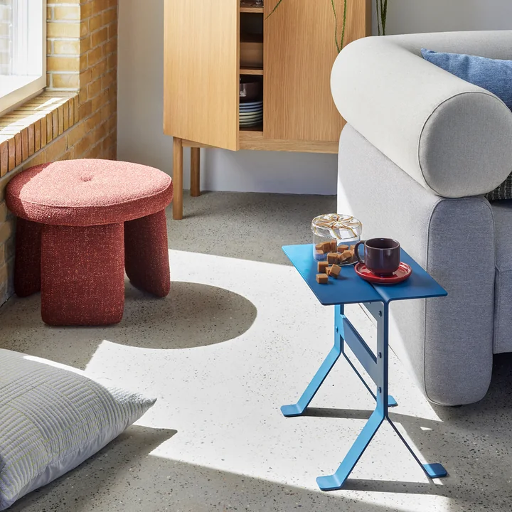 Hübsch Interior - Rocco pouf, red