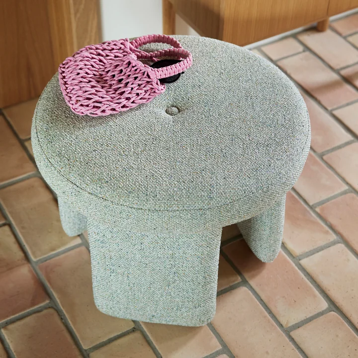 Hübsch Interior - Rocco pouf, light green