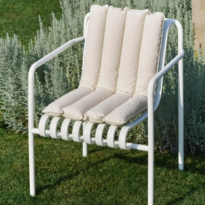 HAY - Palissade Dining Armchair, cream white with Soft Quilted Cushion