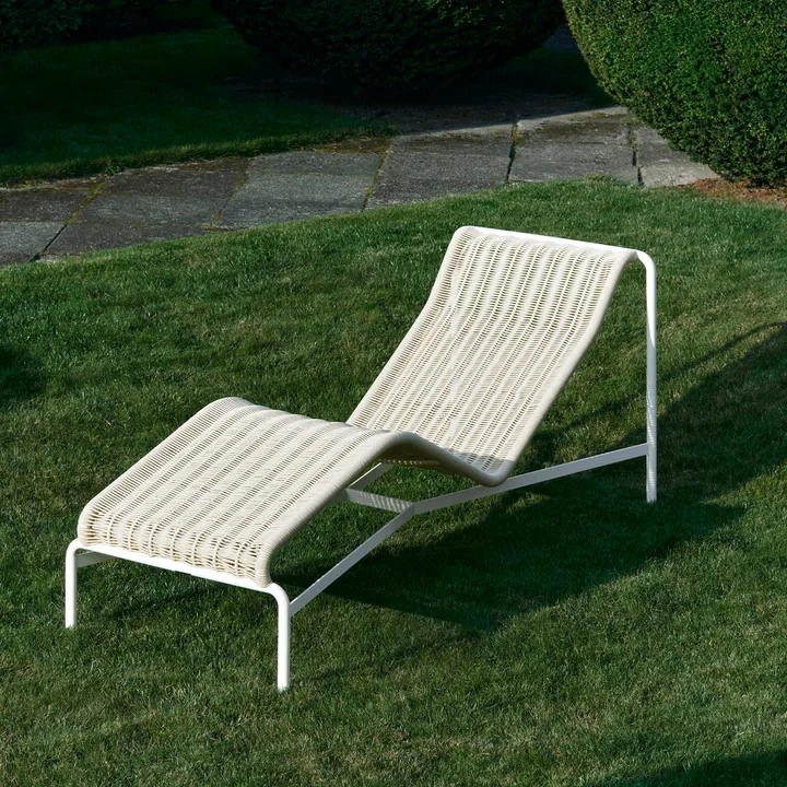 HAY - Palissade Cord Chaise Longue Deck chair, cream white