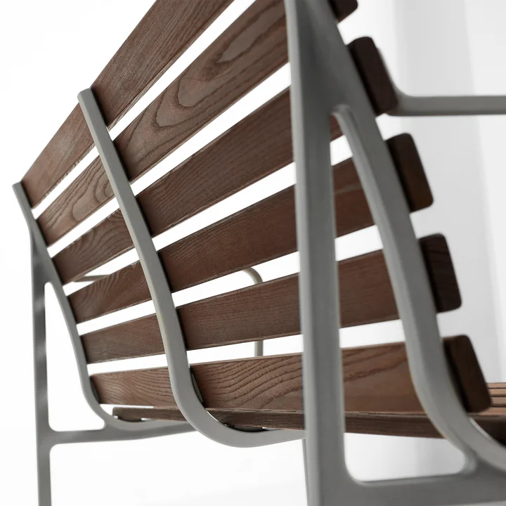 HAY - Traverse Dining Bench, with armrests, aluminum / oiled ash