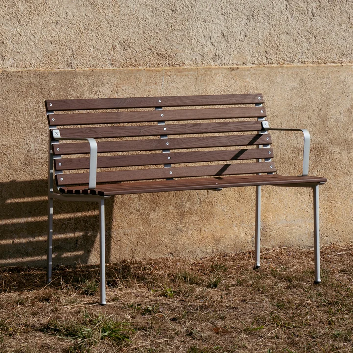 HAY - Traverse Dining Bench, with armrests, aluminum / oiled ash
