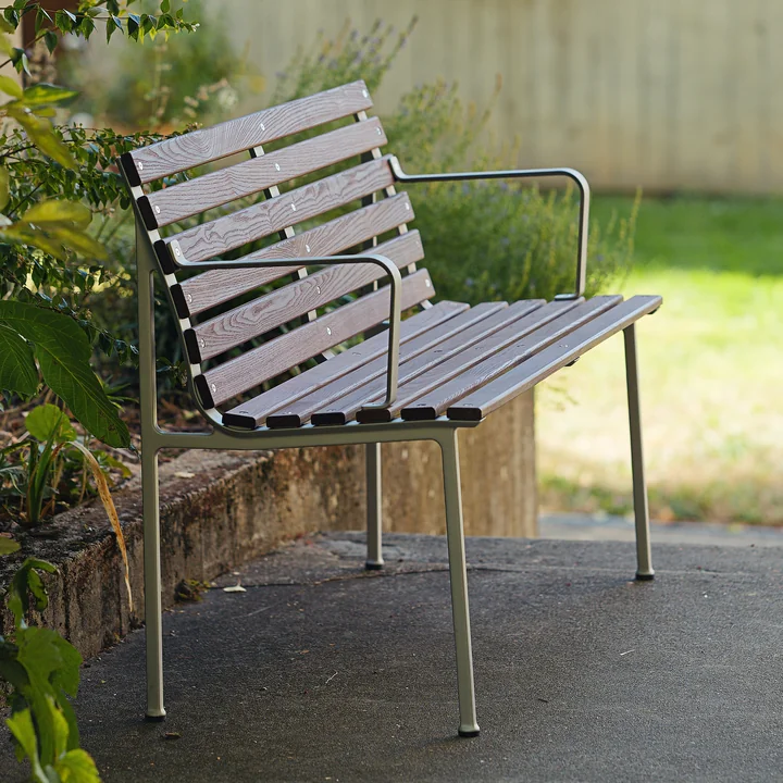 HAY - Traverse Dining Bench, with armrests, aluminum / oiled ash