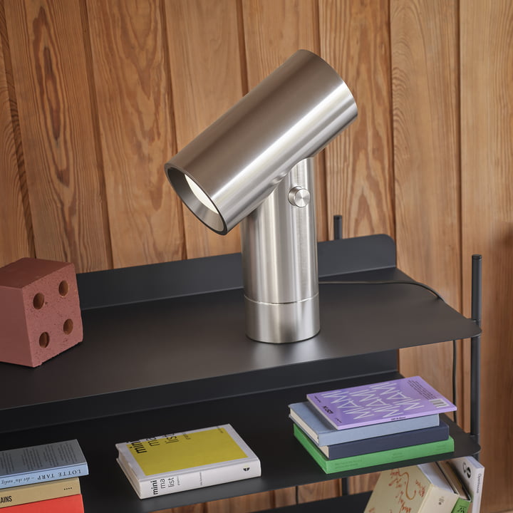 Muuto - Beam LED table lamp, polished aluminum, H 45.4 cm