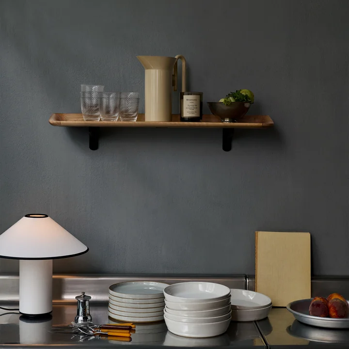 & Tradition - Guild HM14 Wall shelf, 75 x 22.5 cm, black / oak lacquered