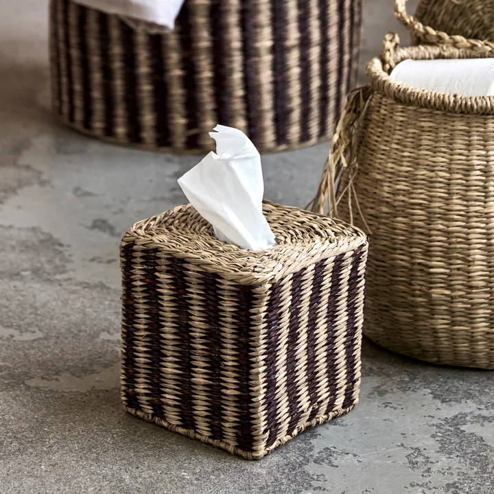 House Doctor - Clean Cosmetic tissue box, natural / black