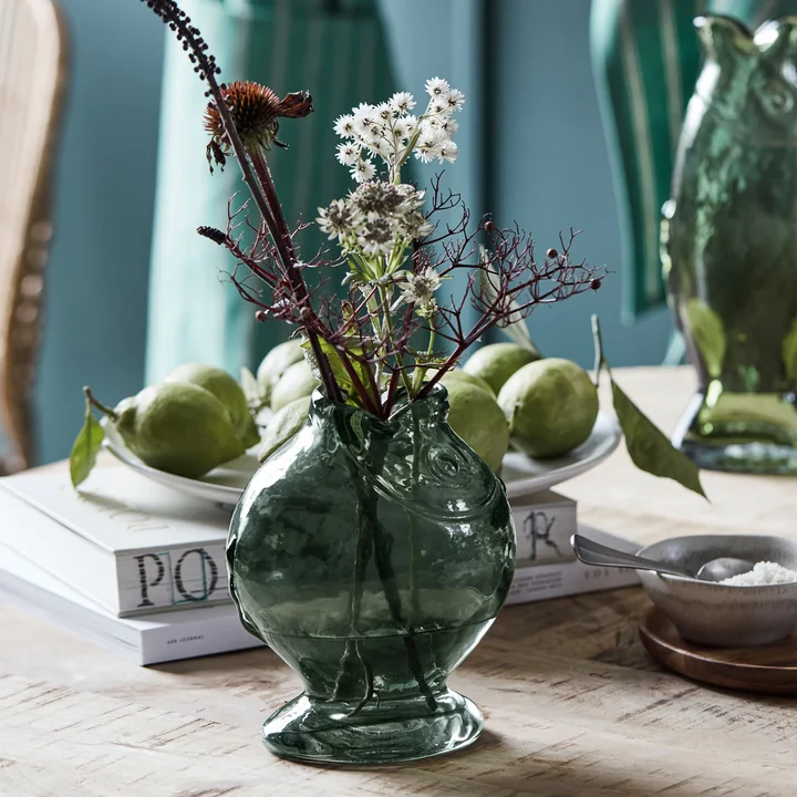 House Doctor - Fish vase, h 17.5 cm, smoked gray