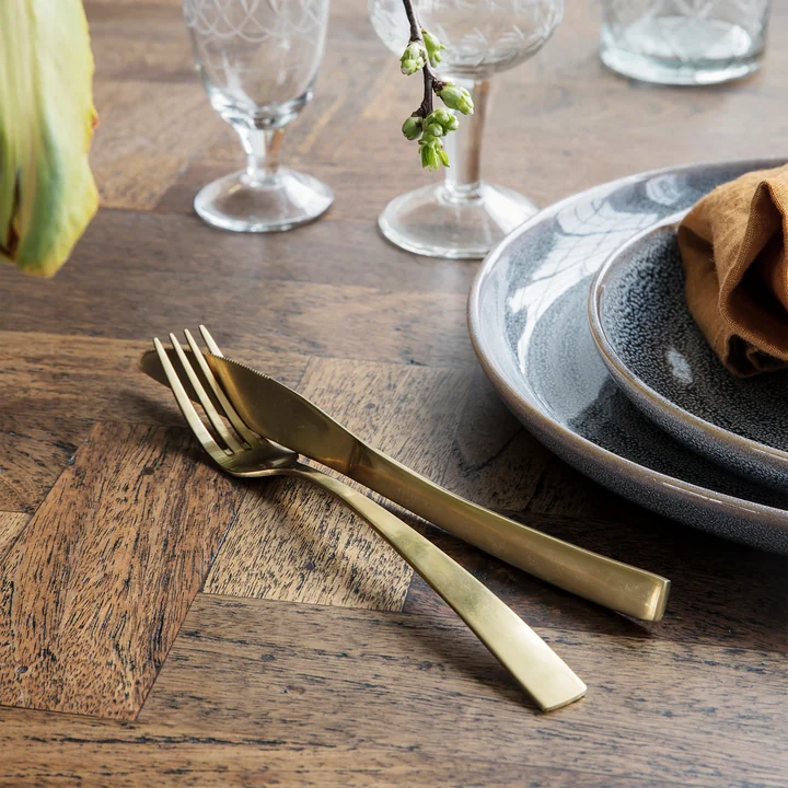 House Doctor - Golden cutlery set, gold-finish