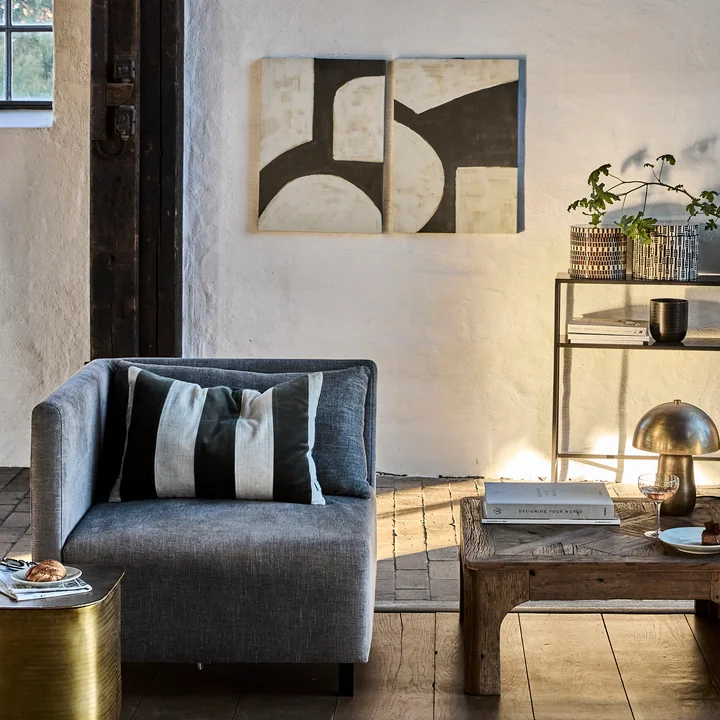 House Doctor - Hape wall mural, 50 x 70 cm, black / off-white (set of 2)