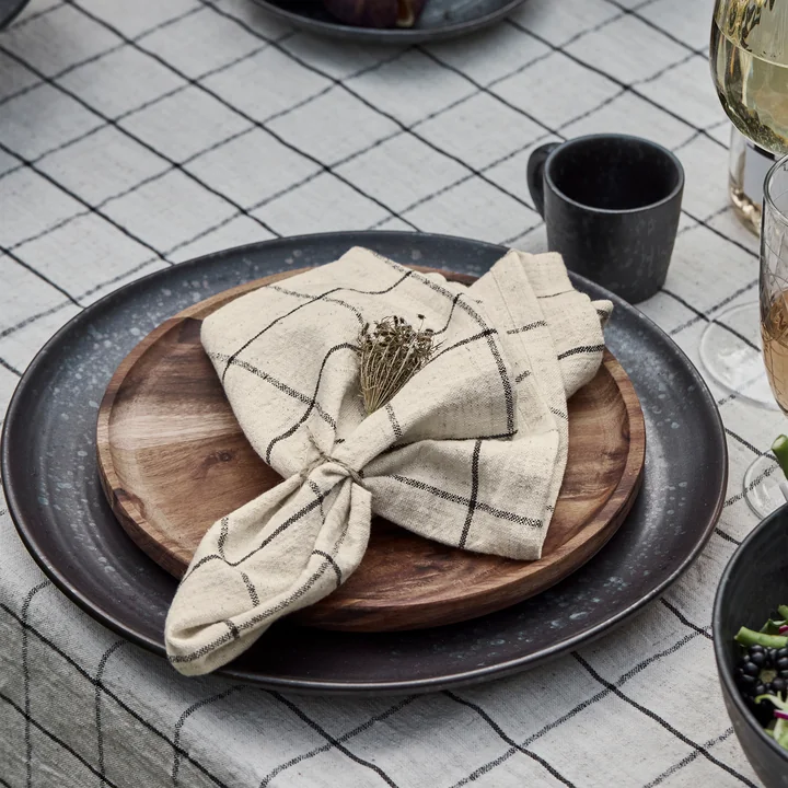 House Doctor - Join napkins, black / off-white