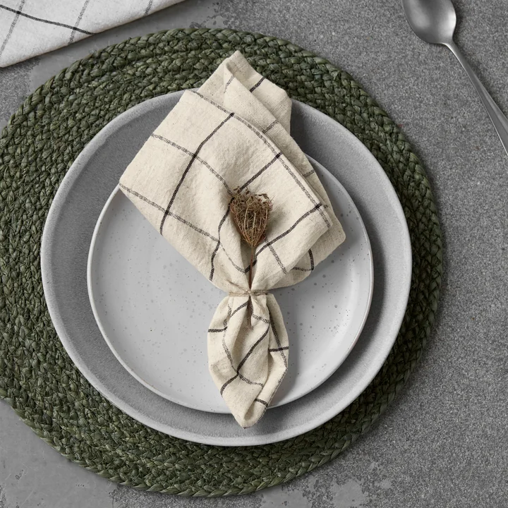 House Doctor - Join napkins, black / off-white