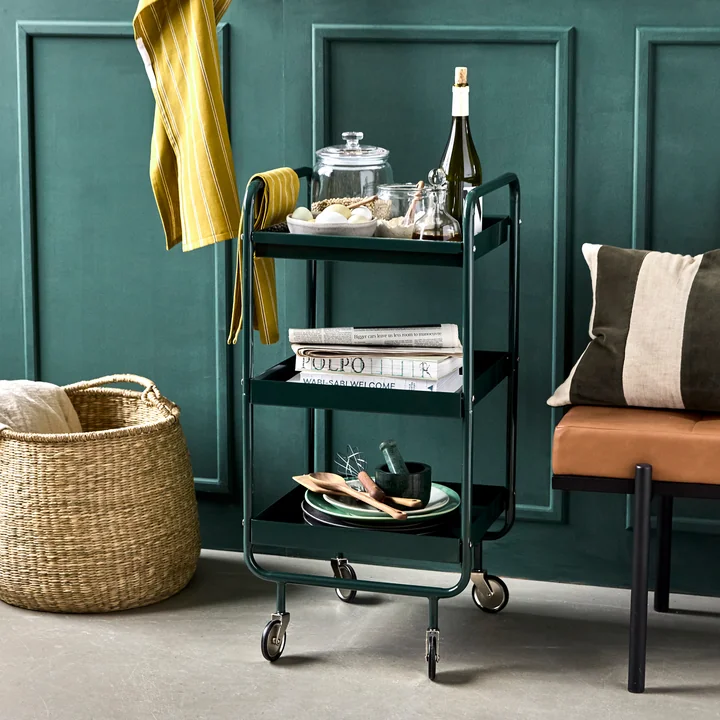 House Doctor - Roll serving trolley, dark green