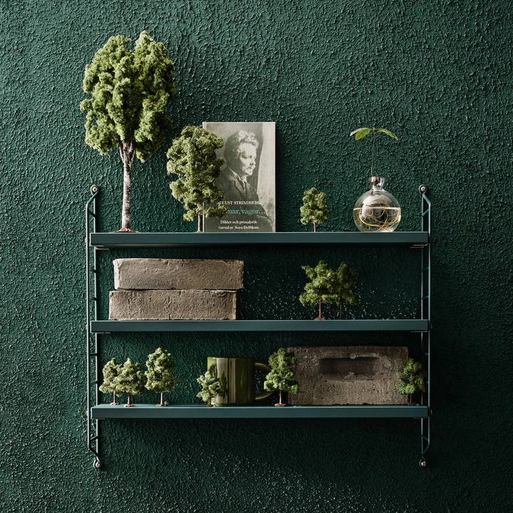 String - Pocket Wall shelf, blue-green RAL 6005