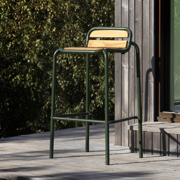 Normann Copenhagen - Vig bar stool, h 75 cm, dark green / robinia