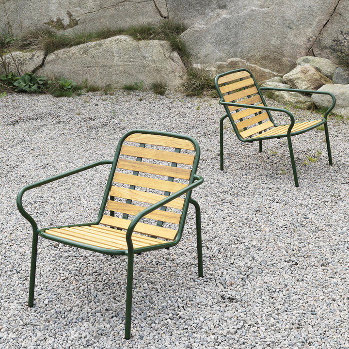 Normann Copenhagen - Vig Lounge Chair, dark green / robinia