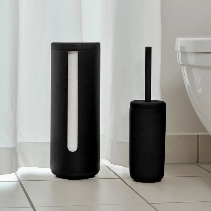 Zone Denmark - Toilet roll holder and toilet brush, black