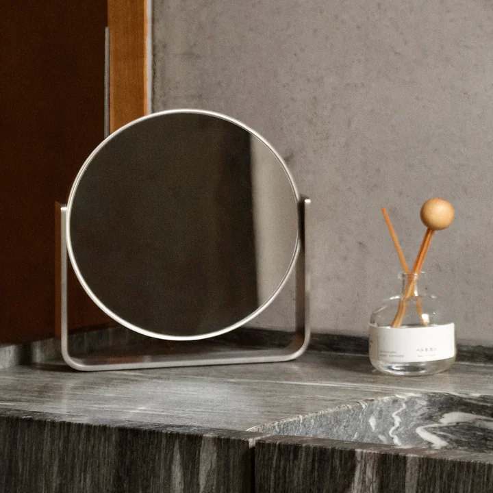 Zone Denmark - Ume Table mirror, 5 x magnification, steel