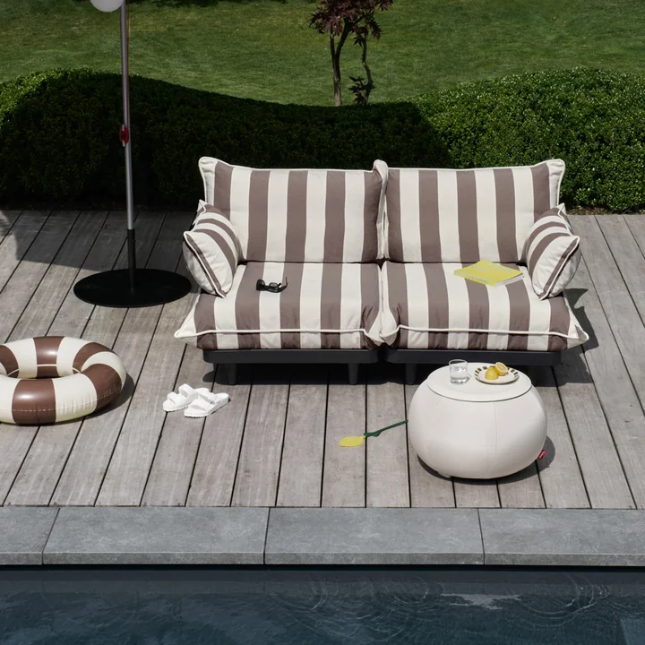 Fatboy - Paletti Outdoor Lounge sofa, white / cocoa striped