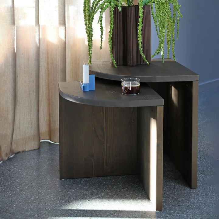 Combine Side table set, pine carob brown (set of 2) from Karup Design