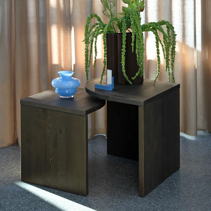 Combine Side table set, pine carob brown (set of 2) from Karup Design