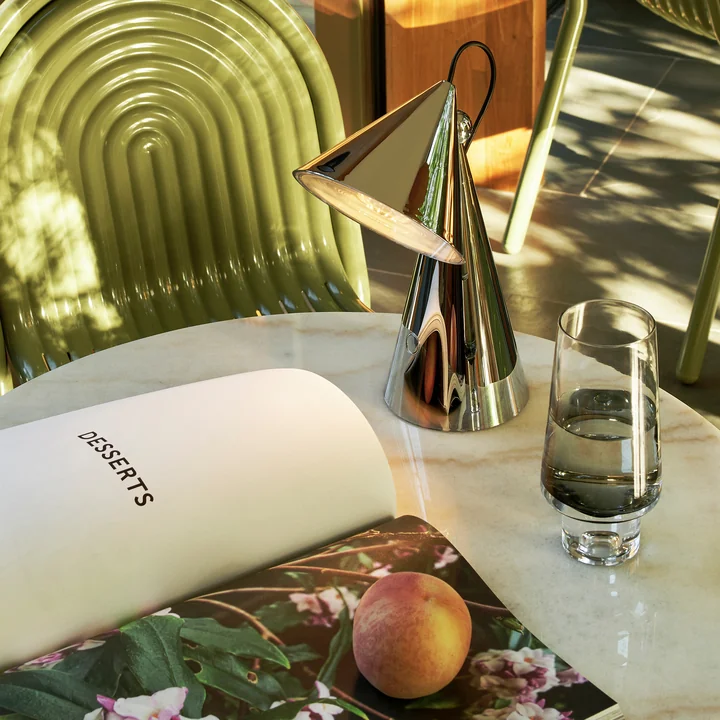 Tom Dixon - Pose LED table lamp with rechargeable battery, silver