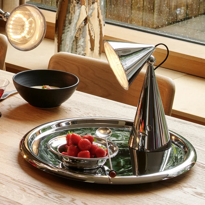 Tom Dixon - Pose LED table lamp with rechargeable battery, silver