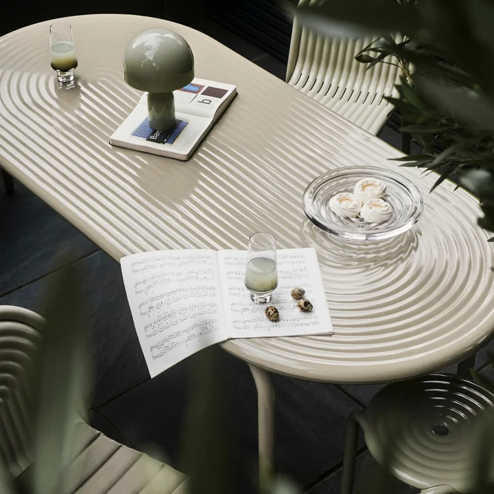 Tom Dixon - Groove Garden table, 186 x 86 cm, putty