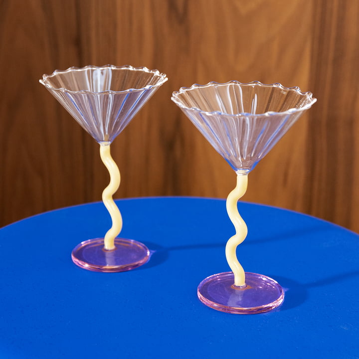 & klevering - Coupe Curve cocktail glass, caramel (set of 2)