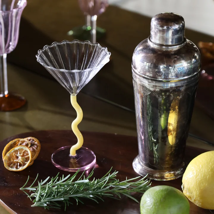 & klevering - Coupe Curve cocktail glass, caramel (set of 2)