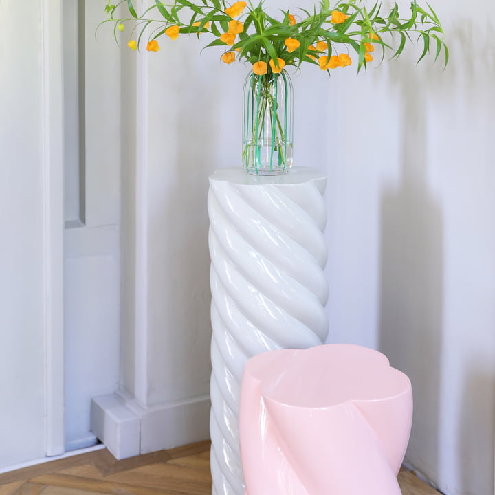 & klevering - Marshmallow side table 69.5 x Ø 24 cm, gray