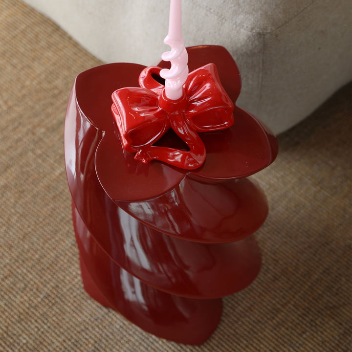 & klevering - Marshmallow side table 39.5 x Ø 29 cm, burgundy