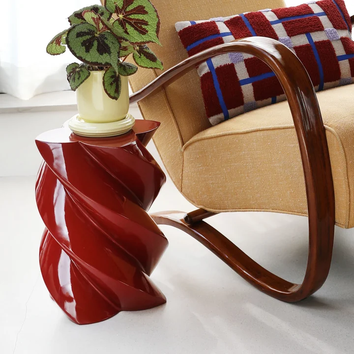 & klevering - Marshmallow side table 39.5 x Ø 29 cm, burgundy