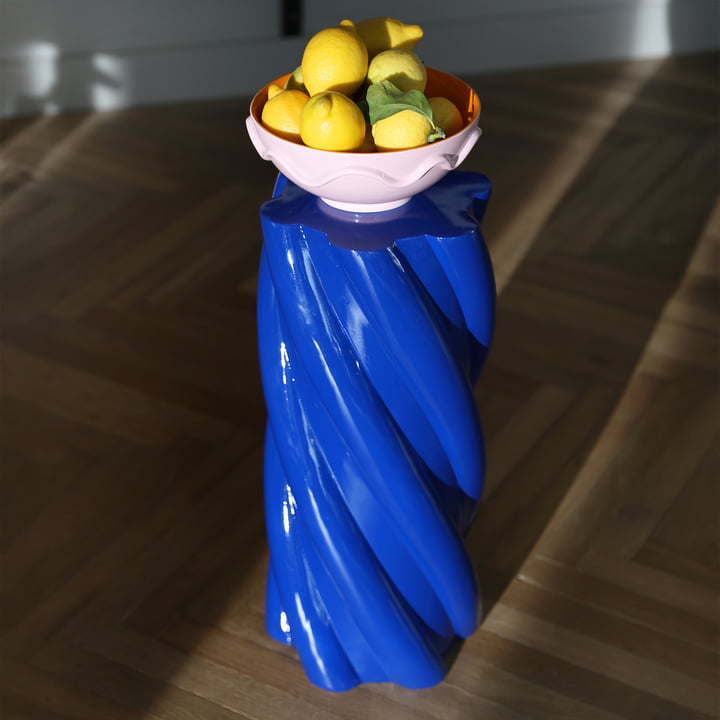 & klevering - Marshmallow side table 55 x Ø 25 cm, blue