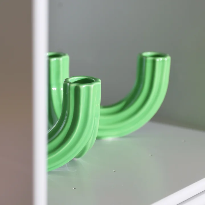 & klevering - Churros Candle holder 9 x Ø 21.5 cm, green