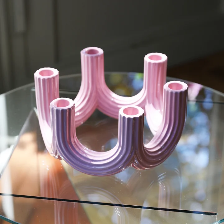 & klevering - Churros Candle holder 11 x Ø 23.5 cm, pink