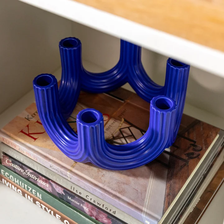& klevering - Churros Candle holder 11 x Ø 23.5 cm, blue